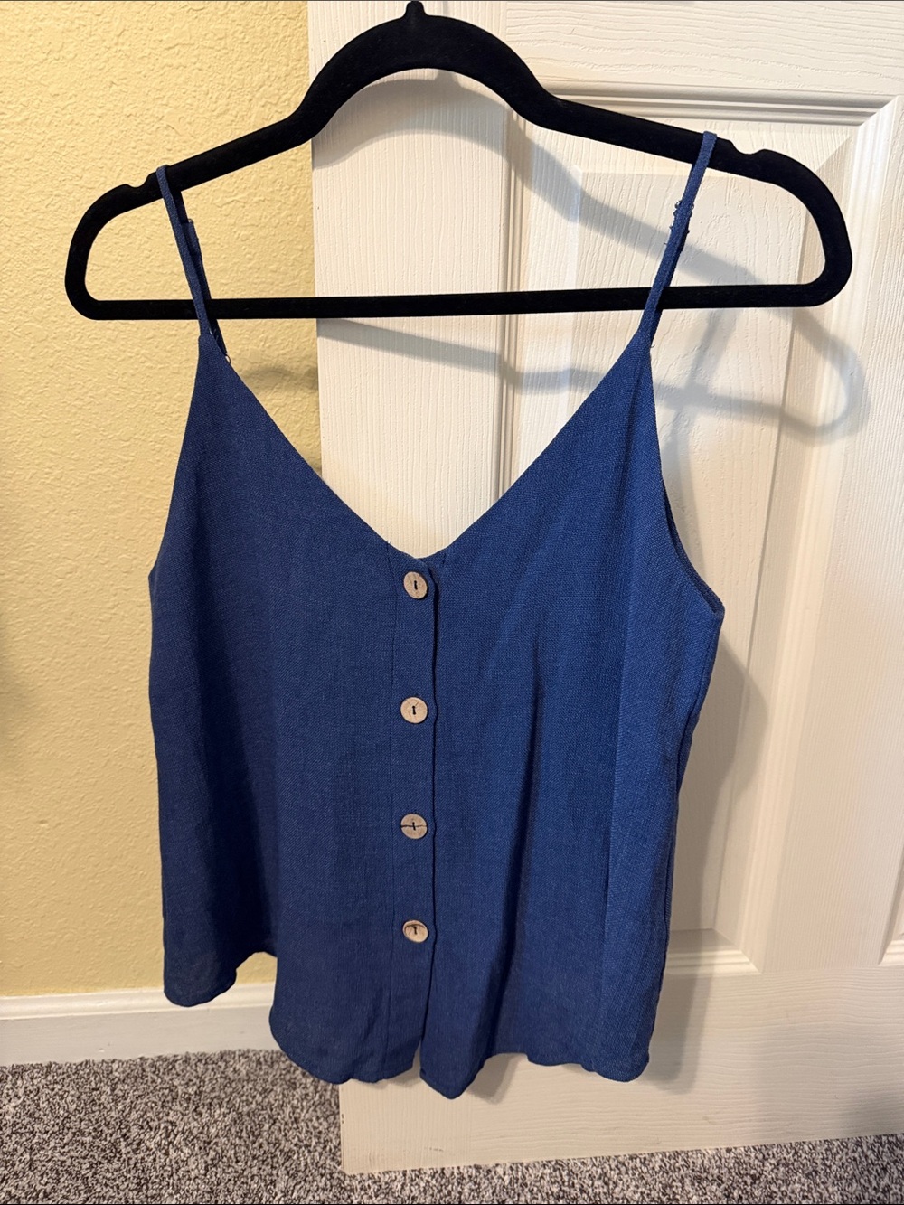 LA MIEL Navy Blue Button-Front Camisole